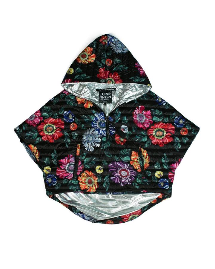The Heroine Quilted Floral Poncho