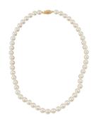 14k White Akoya Pearl Necklace, White,