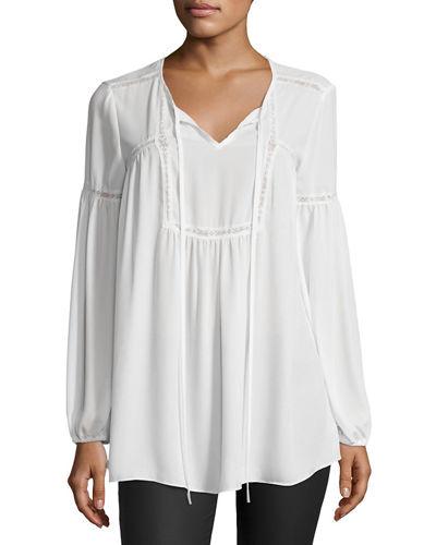 Lace-trimmed Peasant Blouse