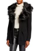 Sweater Coat W/ Removable Faux-fur Collar