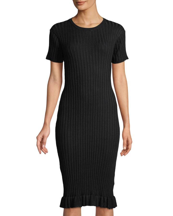 Judith Ribbed Short-sleeve Dress