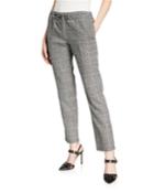Mid-rise Straight-leg Plaid Pants