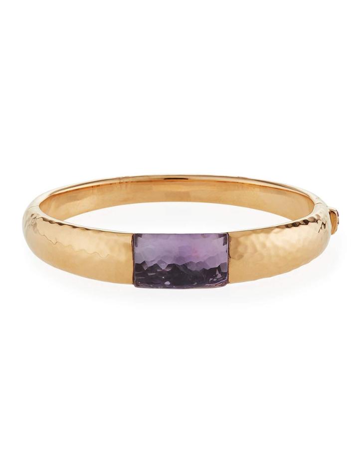 18k Rose Gold Amethyst Bangle Bracelet