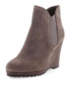 Jozlyn Suede Wedge Bootie,