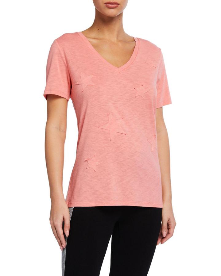 Star Applique V-neck Tee