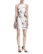Floral-print Satin Racerback Dress