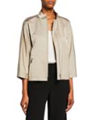 Neely Urbane Satin Zip-front Jacket