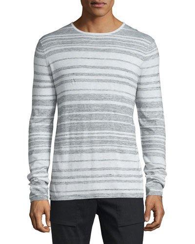 Jaspe Multi-stripe Long-sleeve T-shirt, Heathered