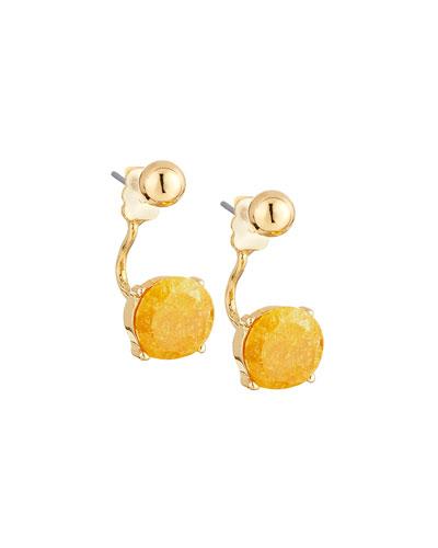 Crackled Crystal Jacket Earrings,