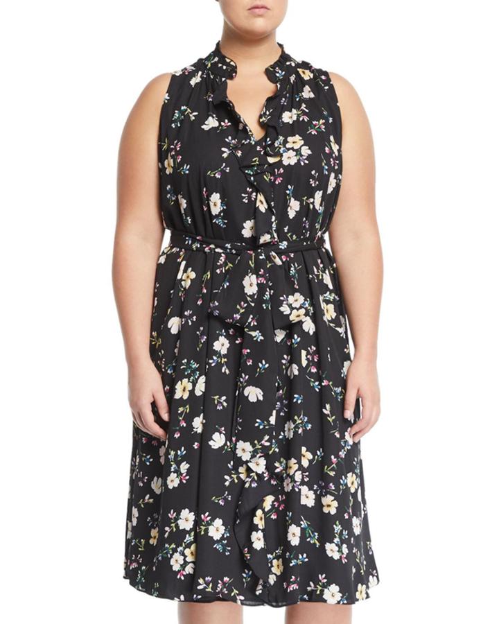 Brit Sleeveless Floral Georgette Dress,