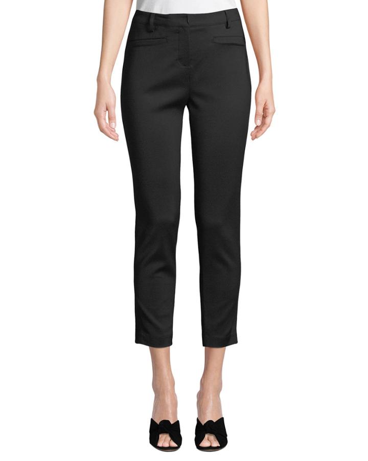 Slim-fit Welt-pocket Cropped Pants