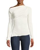 Always Available Long-sleeve Ruffle-trim Tee