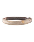 Half-enamel Bangle W/ 18k Rose Gold
