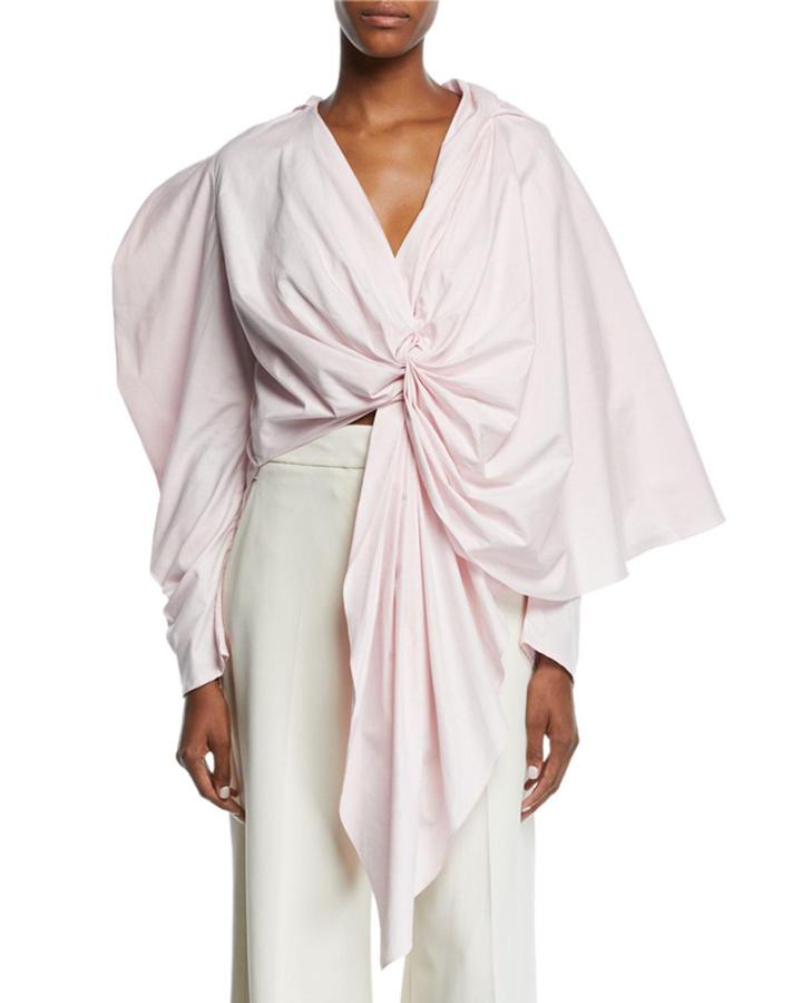 Knotted Gathered-back Reversible Top