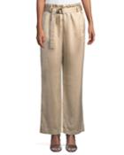 Charmeuse Belted Wide-leg Pants