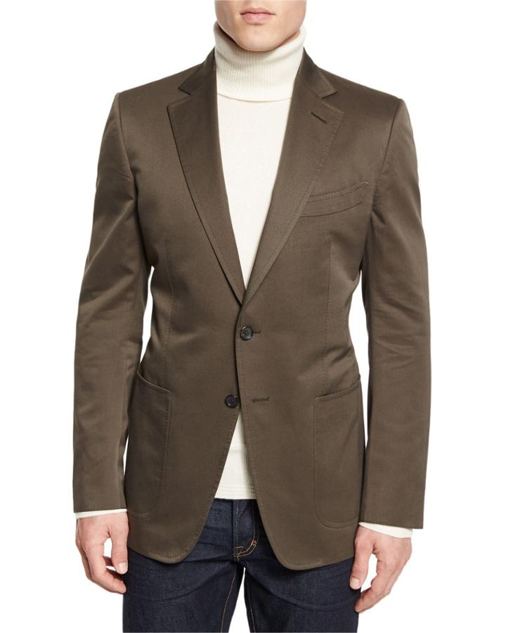 O'connor Base Gabardine Sport Jacket, Olive