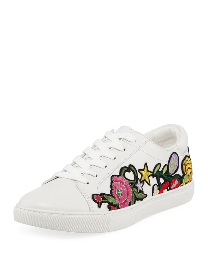 Kam Floral-applique Leather