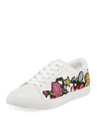 Kam Floral-applique Leather