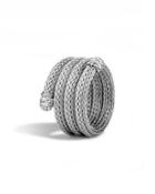 Classic Chain Silver Diamond Coil Ring,