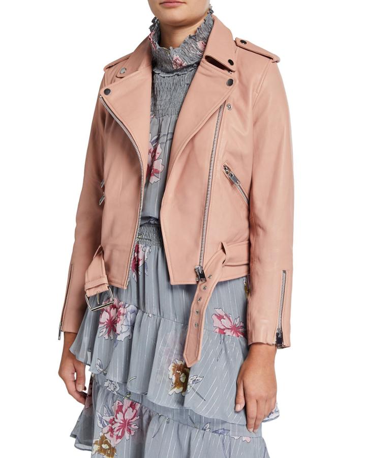 Allison Leather Belted Jacket