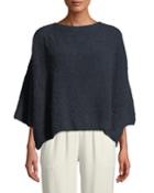 Short-sleeve Round-neck Square Cashmere-silk Top