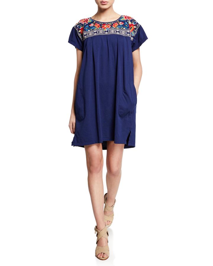 Samira Short-sleeve Mini Dress With Embroidery