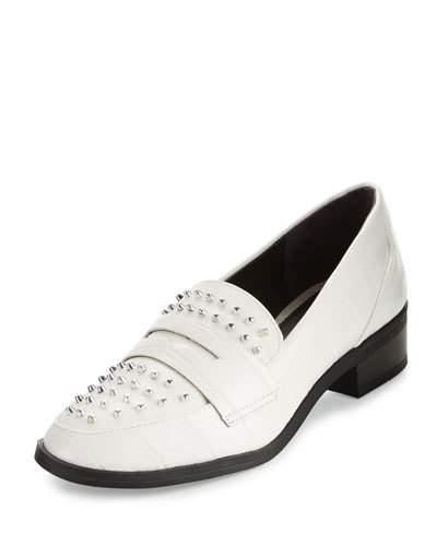 Lali Faux-leather Oxford Flat, White