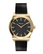 Men's 41mm Guilloche Watch With Leather