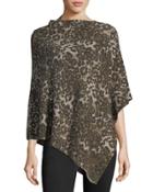 Sequined Leopard-print Poncho
