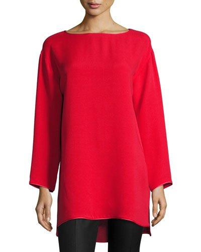 Elana Silk Blouse, Red