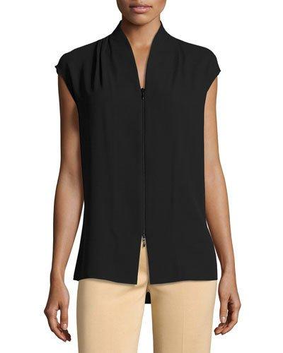 29l Zip-front Top, Black