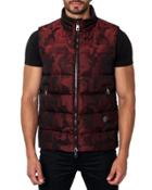 Aspen 2d Camo Zip-up Puffer Vest, Red