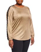 Plus Size Lace-trim Raglan Top