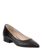 Vesta Grand Leather Skimmer Flats, Black
