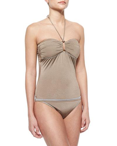 Classic Stretch-nylon Swim Bottom, Coconut Husk