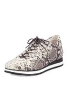 Relay Snake-embossed Sneaker, Natural