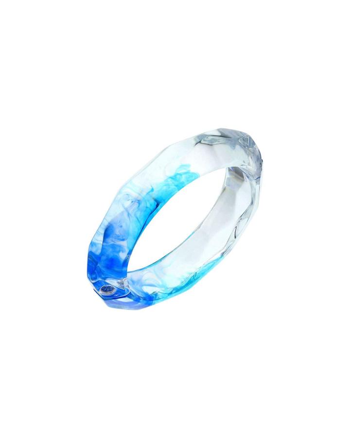 Faceted Bangle Bracelet, Ombre Water