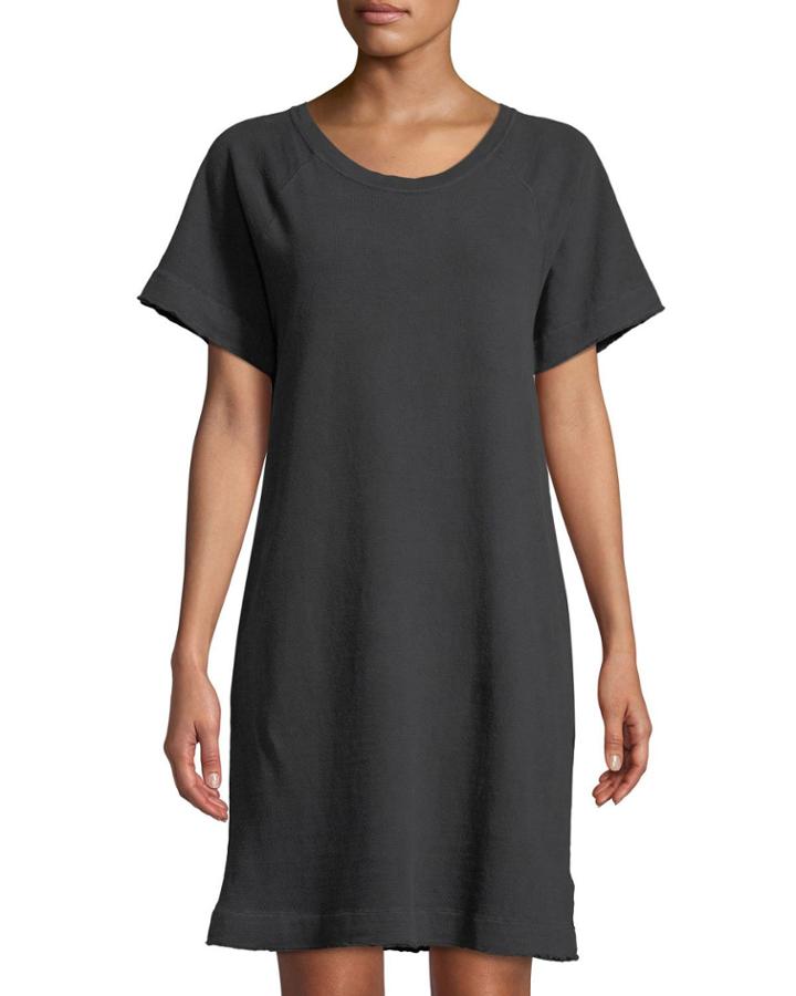 Fleece Raglan Cotton T-shirt Dress