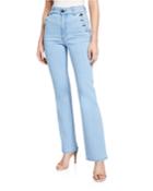 High-rise Straight-leg Jeans With Button Details