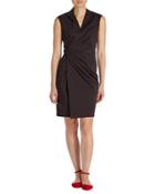 Elsa Side-ruched Poplin Dress
