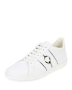 Men's Medusa Leather Low-top Sneakers, White
