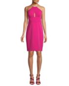 Cutout Sleeveless Halter Cocktail Dress