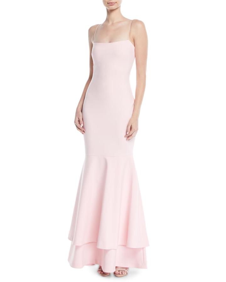 Aurora Double-flounce Hem Gown