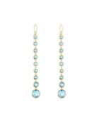 18k Lollipop 10-stone Drop Earrings In Swiss Blue Topaz
