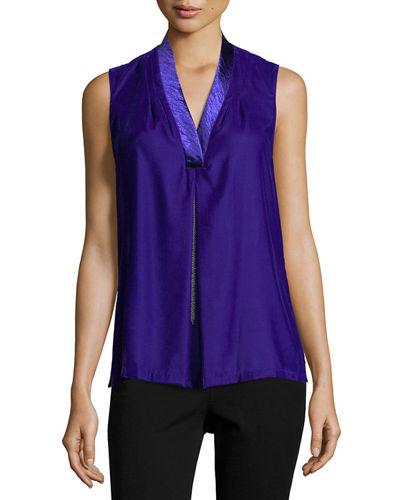 Sleeveless V-neck Velvet Top