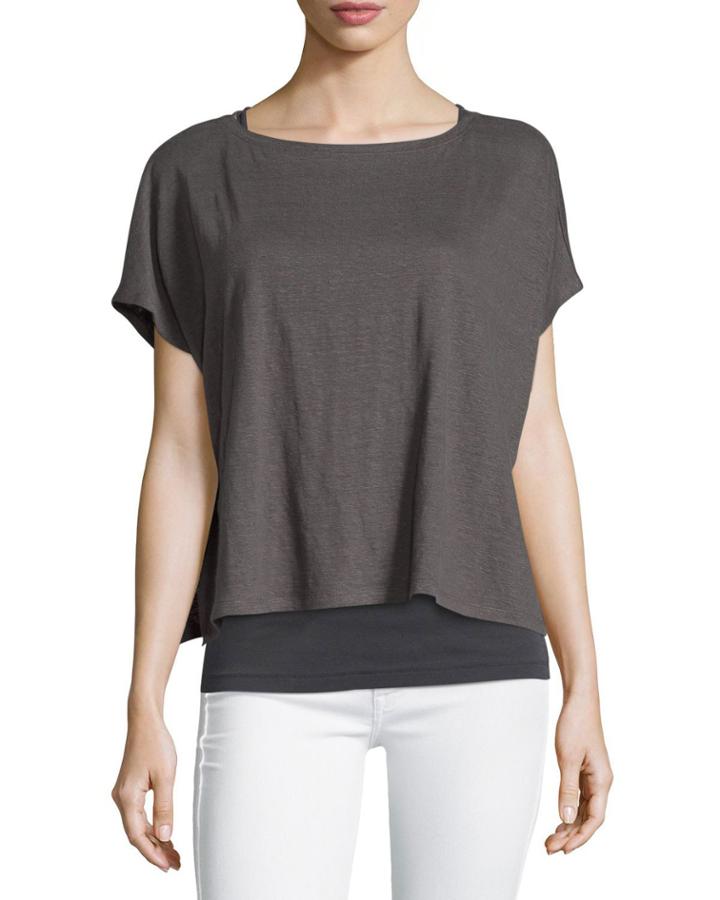 Short-sleeve Poncho Box Top