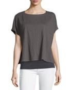 Short-sleeve Poncho Box Top