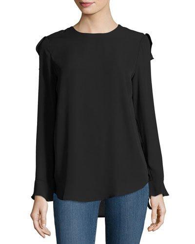 Venture Top With Ruffle Trim, Black