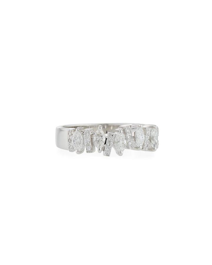 18k White Gold Mixed-cut Diamond Ring,