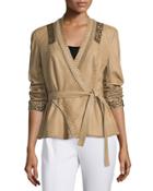 Colette Leather Whipstitch Jacket